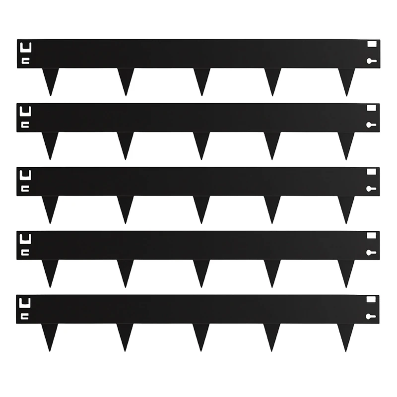 Relaxdays Steel Lawn Edging Set of 5, Flexible Flower Bed Border, 16x106 cm, Black