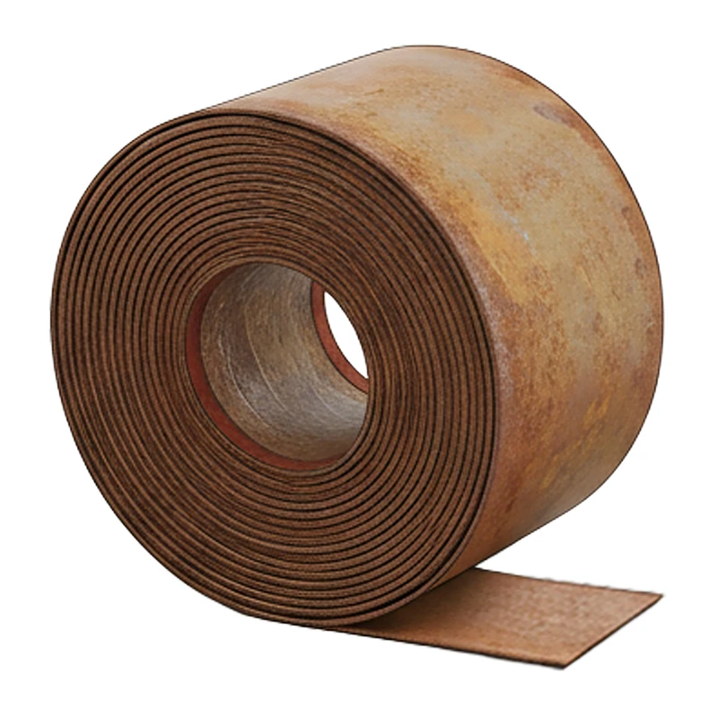 Relaxdays Steel Lawn Edging Roll, 10 m x 15 cm, Rust Finish, Flexible Bed & Lawn Edging, Brown