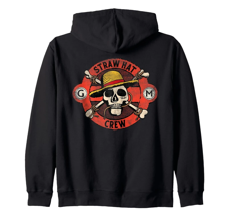 One Piece Straw Hat Crew Skull Zip Hoodie - Image 1
