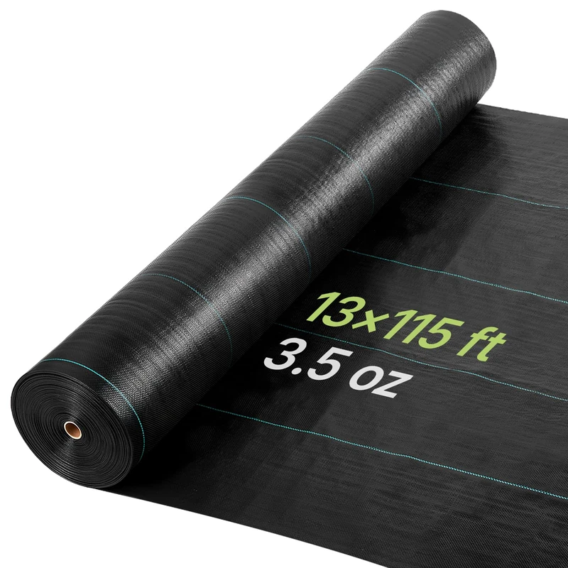 VEVOR Weed Barrier Fabric Heavy Duty, 13x115FT 3.5oz Landscape Fabric Roll