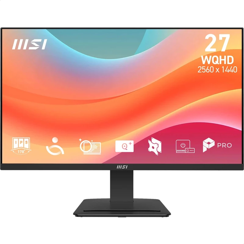MSI PRO MP273Q E7 27-Inch WQHD Computer Monitor, 2560x1440 IPS, 75Hz, 1ms, HDR ready, Adaptive-Sync, Eye care, HDMI 2.0, DP 1.2a, Tilt Adjustable, Vesa Mount, Black - Image 1