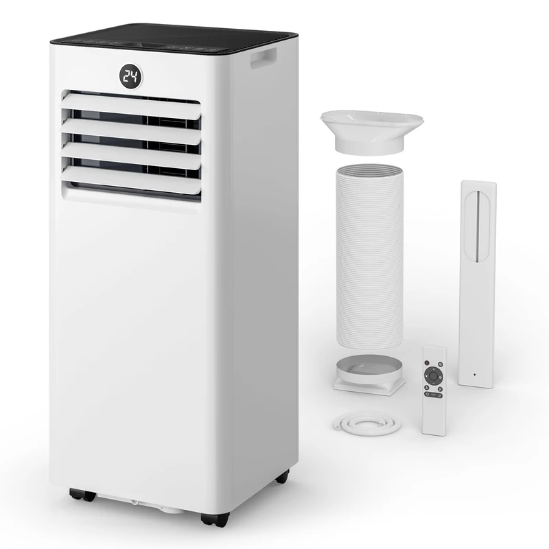 JUMMICO 7000 BTU Portable Air Conditioner with Window Kit, 4-in-1 Mobile AC Unit – Cooling, Fan, Dehumidifier & Sleep Mode, Digital Display & Remote Control, for Rooms up to 20 m² - Image 1