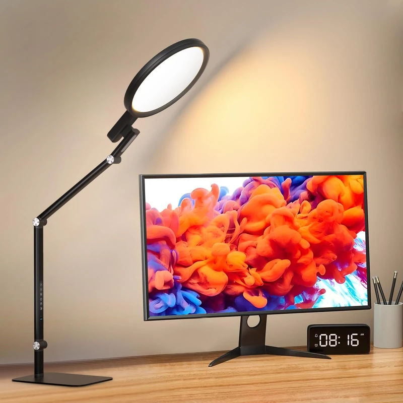 Comely LED Table Lamp Black Touch Dimmbar 15W LED Night Lamp with USB C Charging 2700K-6000K Ra97 Desk Lamp Night Light for Bedroom Office Living Room