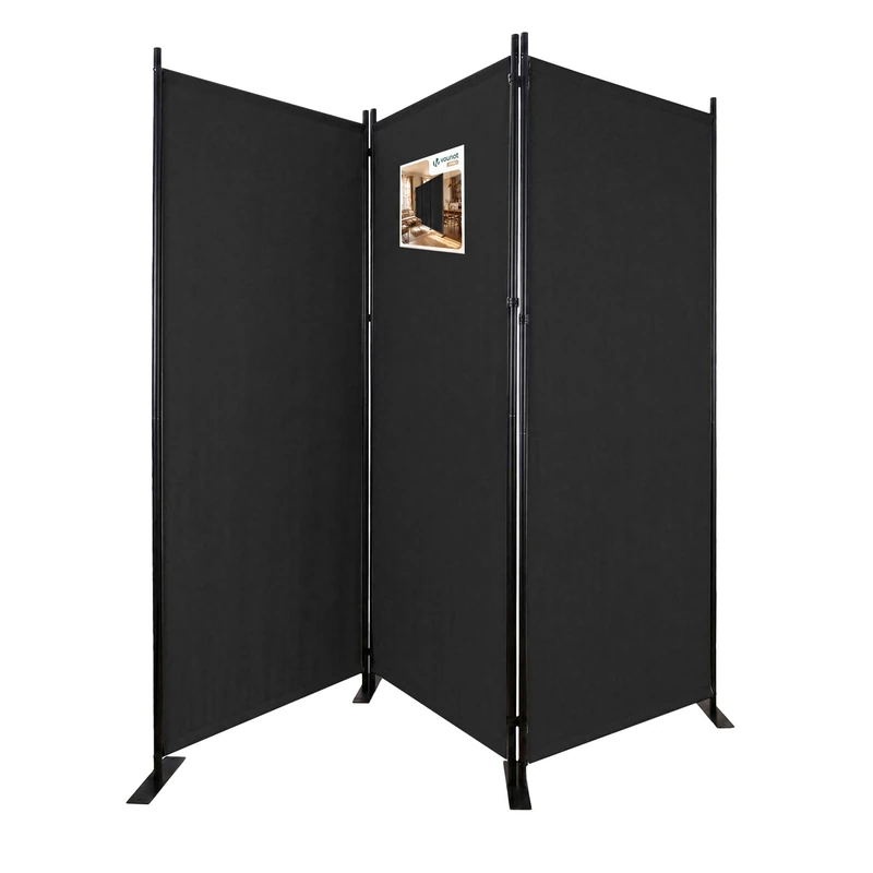 VOUNOT® 3 Panel Room Divider, Folding Freestanding Privacy Screen, Portable Room Partition Divider for Living Room, Bedroom, Office & Home, 262 x 173 cm, Anthracite