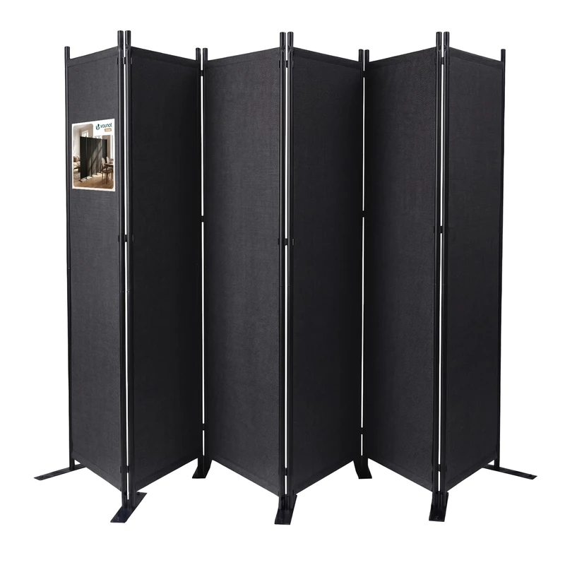 VOUNOT® Separe 6-Panel Metal Divider for Living Room, Bedroom and Office, Folding Self-Supporting Privacy Screen, 340 x 30 x 164 cm, Anthracite - Image 1