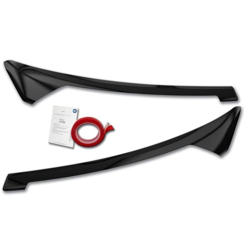 RDX Head light spoilers compatible with Ford Transit Courier & Tourneo Courier 2023- (with LED indicators & DRL) (ABS Gloss Black)