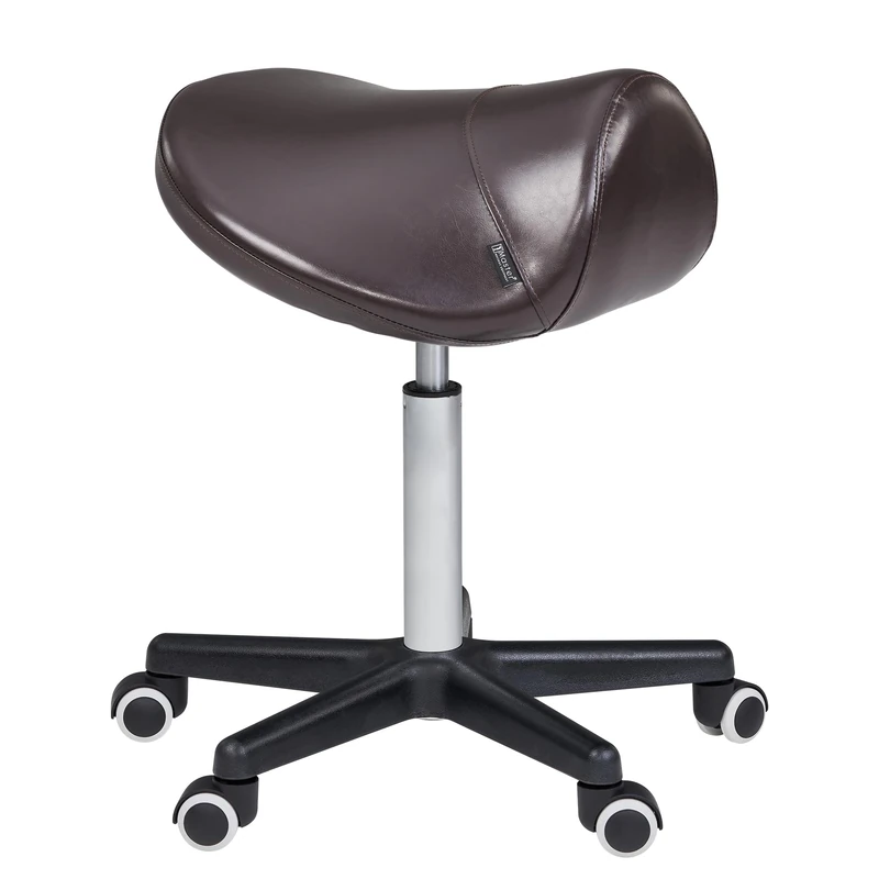 Master Massage Ergonomic Saddle Stool, Workshop, Office Use Swivel Rolling Chair, Perfect for Clinic, Spa, Salon in Coffee