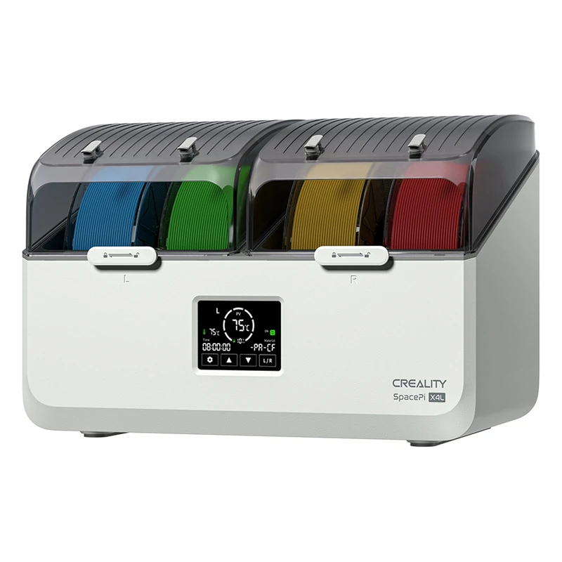 Creality Filament Dryer Box 4 Spools, Space Pi X4L Filament Storage Box, Max 85°C Temperature, Dual Independent Heating Chambers & Fan, Rapid Drying for PLA,PETG,TPU,ABS,PET,PC,ASA,PA,PAHT