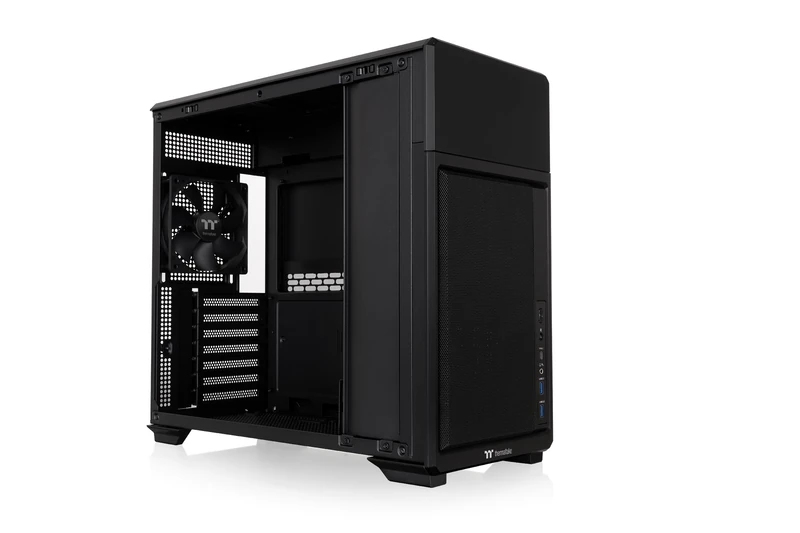 Thermaltake TR300 TG | Black | Tempered Glass | Power Extension Cord | 120 mm Fan