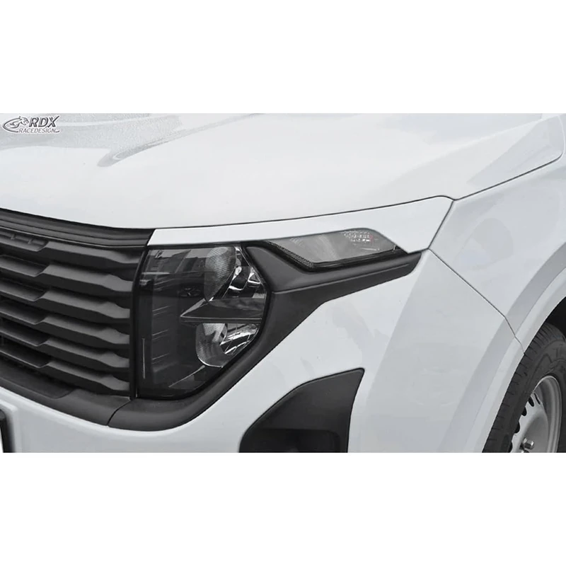 RDX Head light spoilers compatible with Ford Transit Courier & Tourneo Courier 2023- (without LED indicators & DRL) (ABS Gloss White)