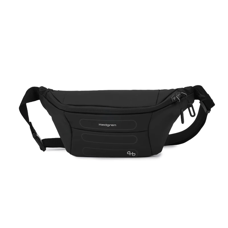 Hedgren Visit P Unisex Waist Bag with RFID - Waistbag & Crossbody, 100% Recycled RPET, Water Resistant - Black, Black, Standard Size, Unisex Waist Bag with RFID - Waistbag & Crossbody - Image 1