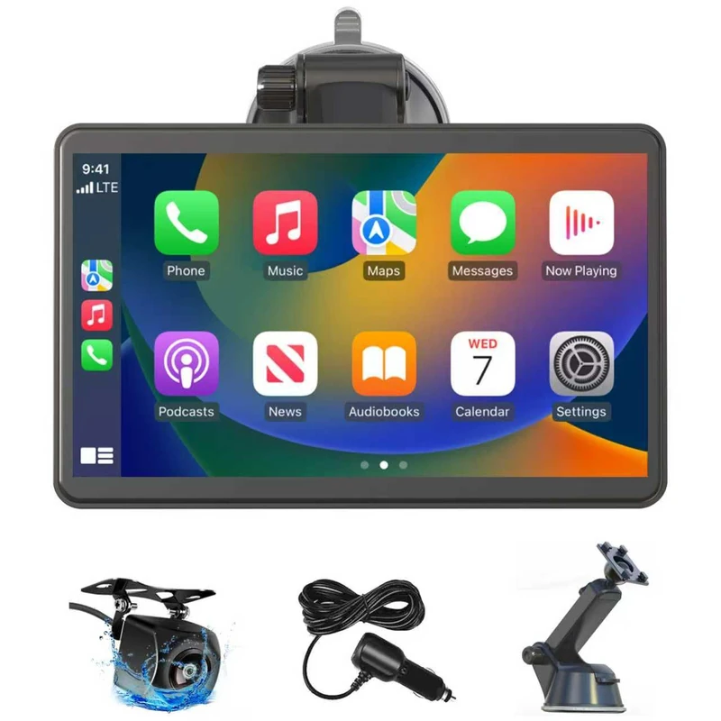 7" Apple Car Play Screen for Wireless Apple CarPlay & Android Auto, Portable Car Tablet Pro Max 2026 with Backup Camera, Bluetooth, GPS Navigation, Mirror Link, Voice Control,FM, AUX - Image 1