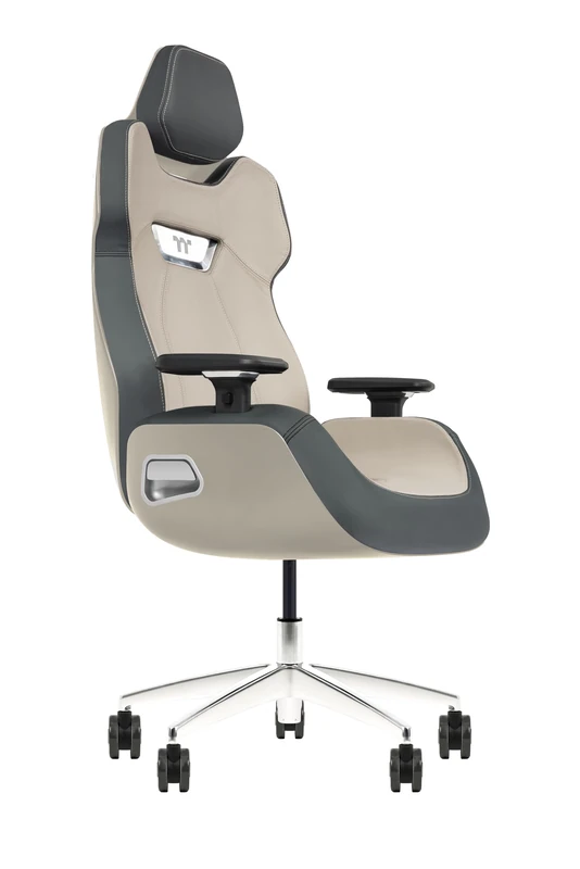Thermaltake ARGENT E700 Glacier White with Slate Gray Crayon Real Leather chair