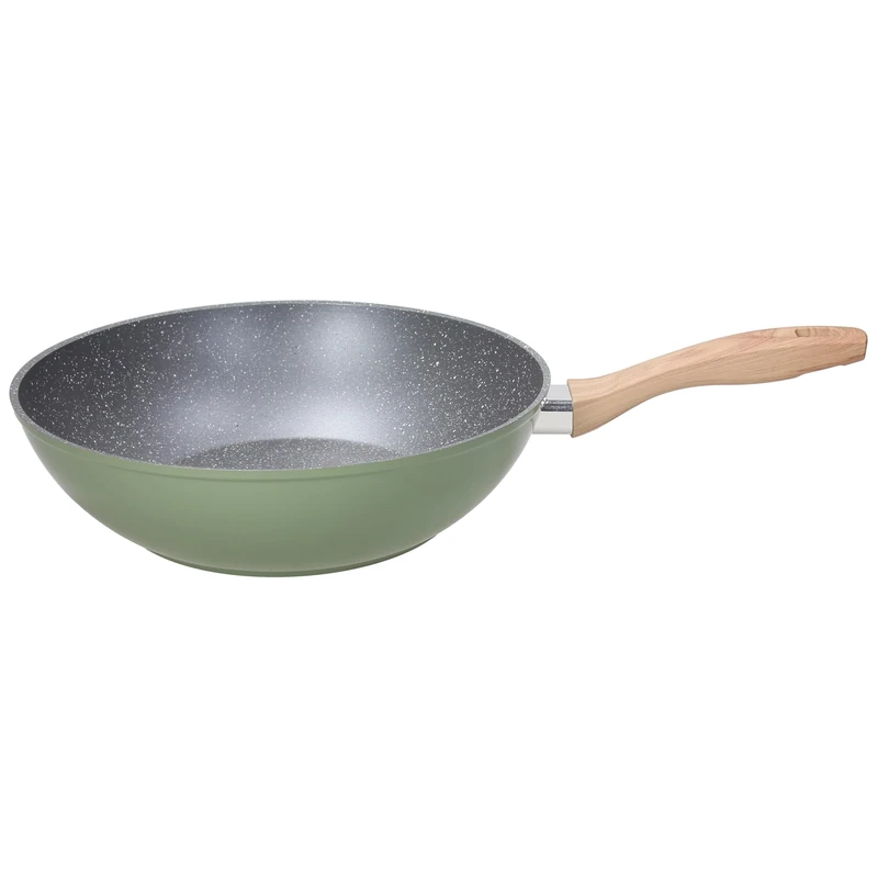 Tognana Sage Stone Wok 1 Handle 28 cm, Aluminium, Green