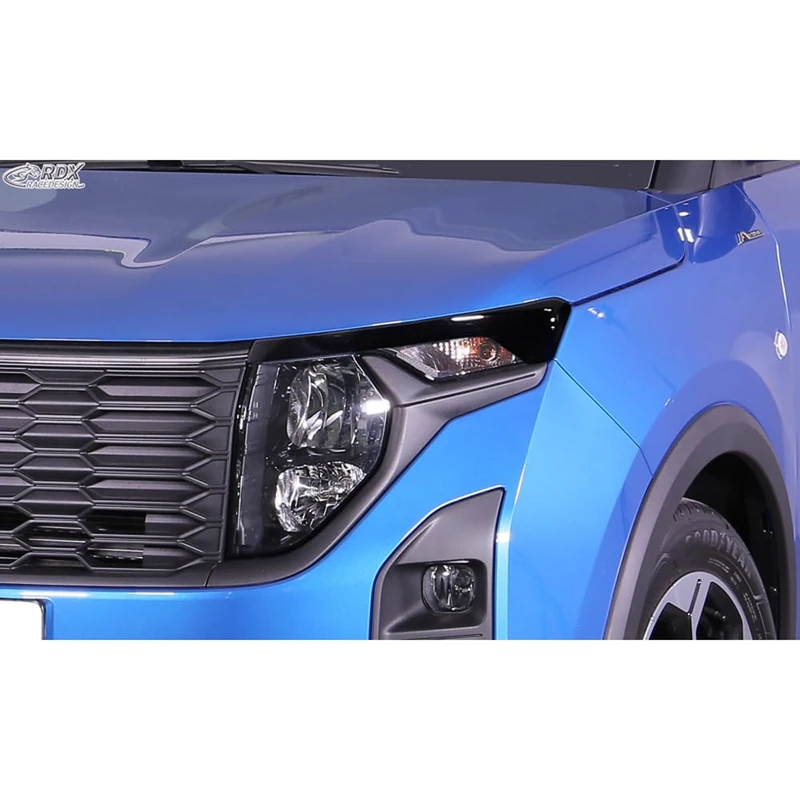 RDX Head light spoilers compatible with Ford Transit Courier & Tourneo Courier 2023- (without LED indicators & DRL) (ABS Gloss Black)