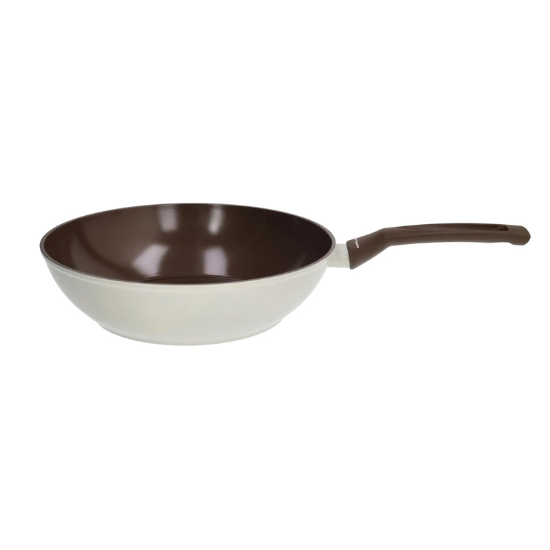 Tognana Sintonia Wok 1 Handle 28 cm, Aluminium, Beige-Brown