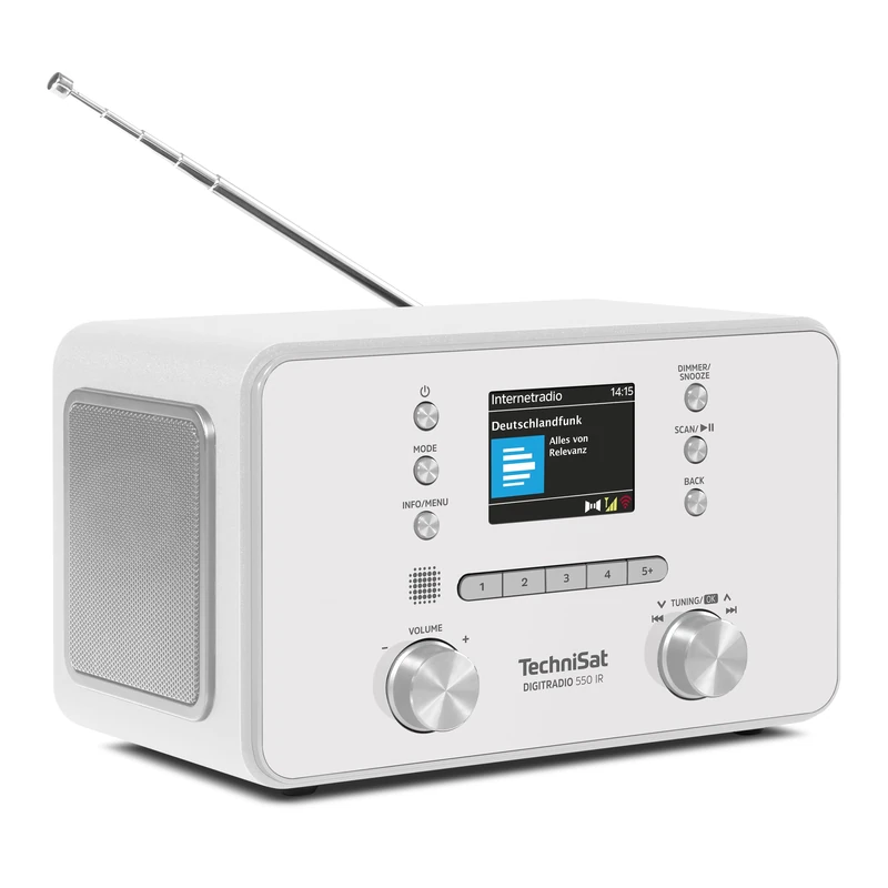 TechniSat DIGITRADIO 550 IR – Stereo internet radio (DAB+, FM, Wi-Fi, Bluetooth, app control, alarm clock) white
