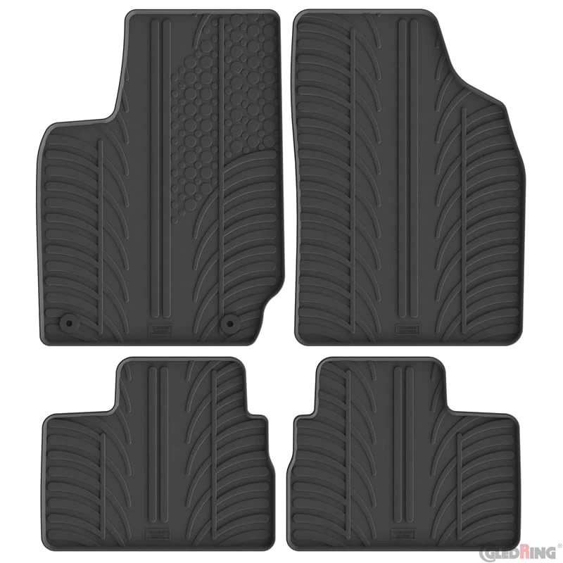 Gledring Set of Rubber Mats Compatible with Leapmotor T03 2024- (T Profile 4-Piece + Mounting Clips)