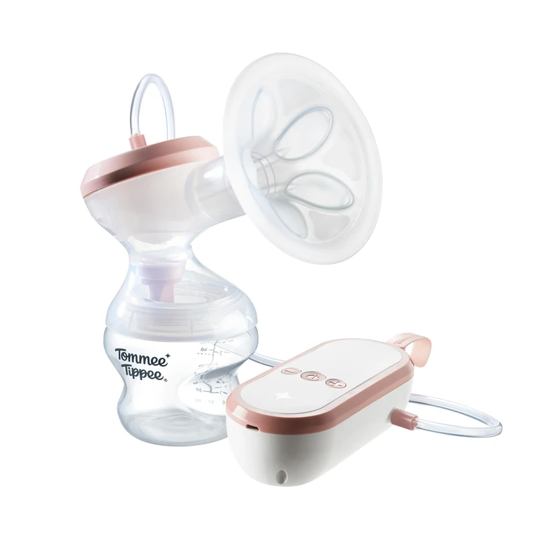 Tommee Tippee Single Electric Breast Pump, Hospital Grade, Soft Silicone Petal Massage Cushion, 24mm Flange + 5 Inserts, 2 Modes & up to 9 Levels, Quiet, USB Rechargeable, 90 Mins Cord-Free Pumping - Image 1