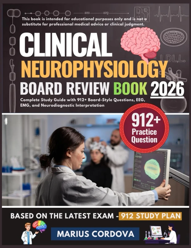 CLINICAL NEUROPHYSIOLOGY BOARD REVIEW BOOK 2026: Complete Study Guide with 912+ Board-Style Questions, EEG, EMG, and Neurodiagnostic Interpretation