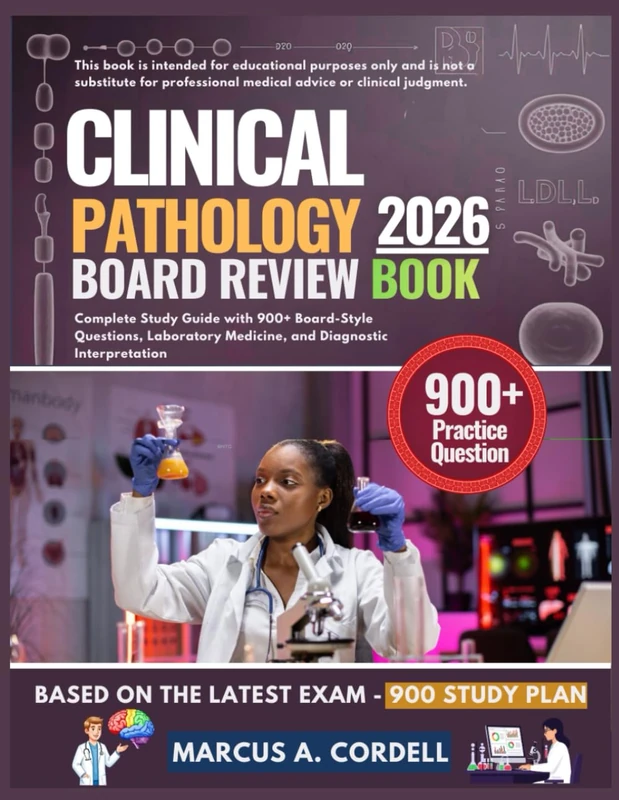 CLINICAL PATHOLOGY BOARD REVIEW BOOK 2026: Complete Study Guide with 900+ Board-Style Questions, Laboratory Medicine, and Diagnostic Interpretation