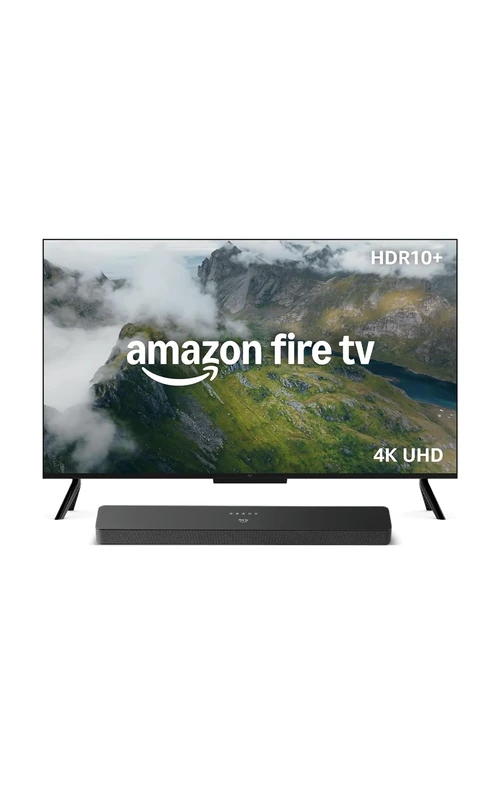 Amazon Fire TV 50" 4-Series, 4K Ultra HD smart TV with Alexa Remote, HDR10+, fast processor, Dolby Audio, Ambient Experience + Amazon Fire TV Soundbar Plus, 3.1 channel