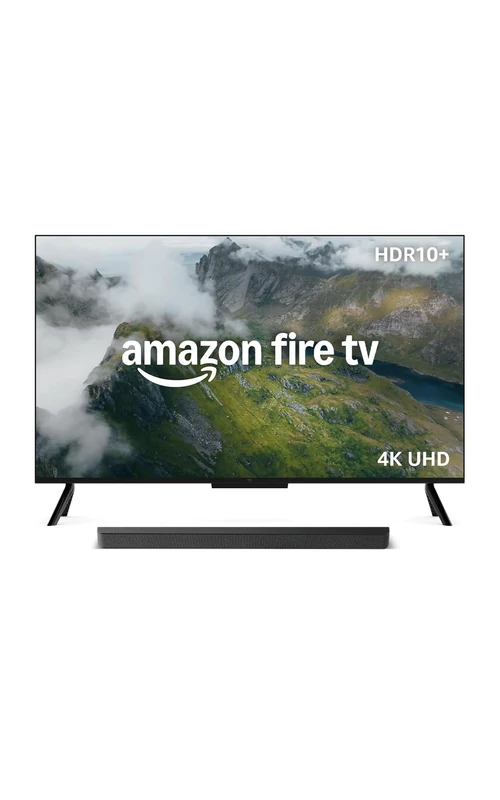 Amazon Fire TV 55" 4-Series (newest gen), 4K Ultra HD smart TV with Alexa Remote, HDR10+, fast processor, Dolby Audio, Ambient Experience, free and live TV + Amazon Fire TV Soundbar Plus, 3.1 channel