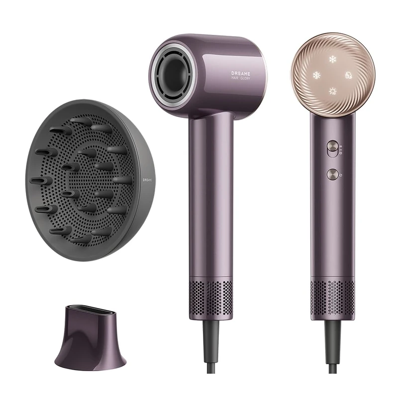 dreame Glory Combo Hair Dryer, 110000 RPM Professional Hair Dryer, 70 m/s Air Speed, Powerful Negative Ion Technology, Light Weight, Temperature and Air Speed Control, White - Image 1