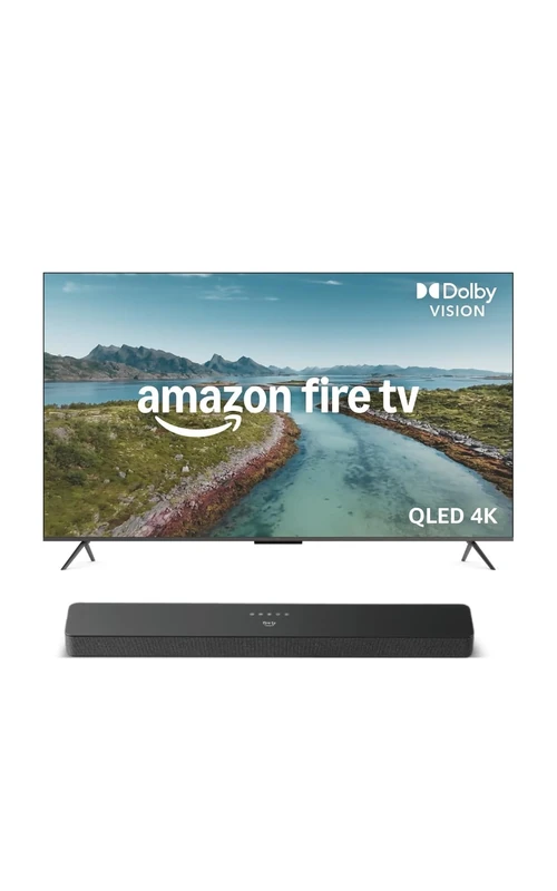 Amazon Ember 50" QLED Series with Fire TV (newest gen), 4K Ultra HD smart TV, HDR10+, Dolby Vision, Dolby Audio, quad-core processor, hands-free with Alexa + Fire TV Soundbar Plus, 3.1 channel