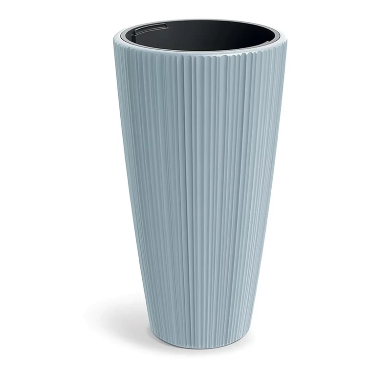 Prosperplast Conical Gold Planter - 39x39x73 cm Light Grey