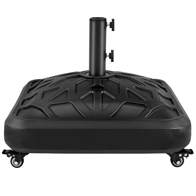Yaheetech 37L Capacity Fillable Rolling Patio Umbrella Base Stand Water/Sand-Filled Outdoor Base Stand All-weather Umbrella for Market, Black