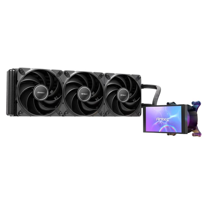 Antec Vortex View 360 AIO Liquid CPU Cooler, 5" IPS Screen, 3x120mm PWM Fans, Customizable Display, High-Performance Pump, Rotatable Ball Joint, RGB Backglow System, Intel LGA 1700/1851 & AMD AM4/AM5 - Image 1