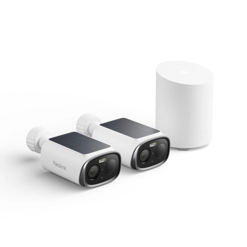 Reolink 5MP 3K Solar Security Cameras + Hub Mini Kit, Wi-Fi 6 Outdoor Camera, AI Detection, AES Encryption, IP67 Waterproof, Local Storage with No Monthly Fees for UK Home Garden Driveway - Image 1