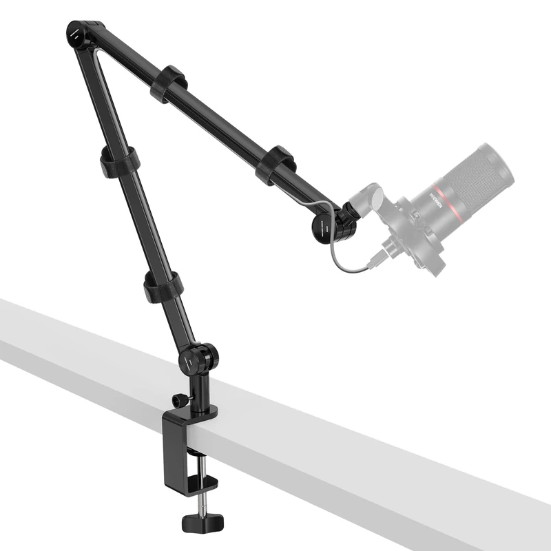 NEEWER BASICS Microphone Boom Arm, 31" Flexible Mic Desk Stand Mount, Compatible with Blue Yeti FIFINE AM8 K669B HyperX QuadCast S SoloCast AT2020 Shure SM7B MV7 for Gaming Streaming Recording, MS050