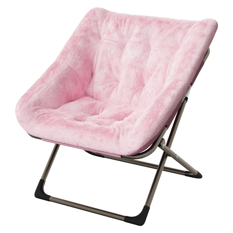 GarveeLife Side Chair, Cozy Faux Fur Chair, Living Room Chair with Metal Legs for Living Room, Bedroom, Dressing Table