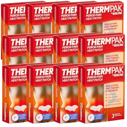 Thermpak Period Pain Heat Patch – Ready to Use – Discreet, Odourless, Skin-Friendly Warmth for Cramps – Case of 36
