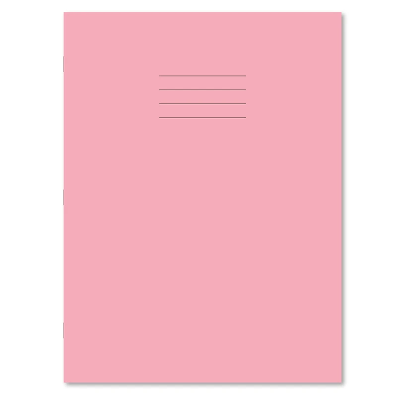Hamelin Pink A4+ Exercise Books 50 Pack, 80 Page Books, 8mm Ruled with Margin School Notebooks