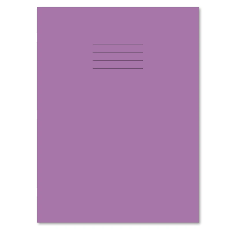 Hamelin Purple A4+ Exercise Books 50 Pack, 48 Page Books, 8mm Ruled with Margin School Notebooks