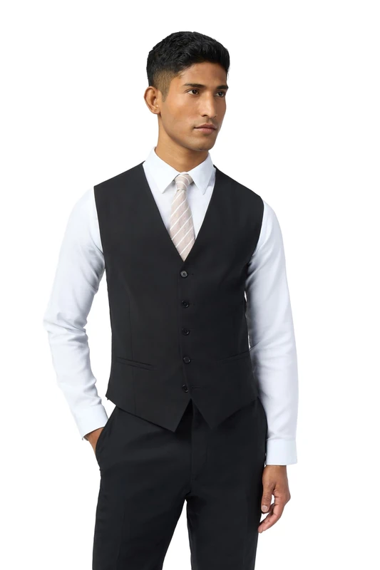 Ted Baker Premium Black Panama Slim Fit Suit Waistcoat for Men in Black