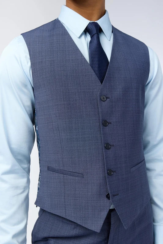 Ted Baker Premium Blue Panama Slim Fit Suit Waistcoat for Men in Blue