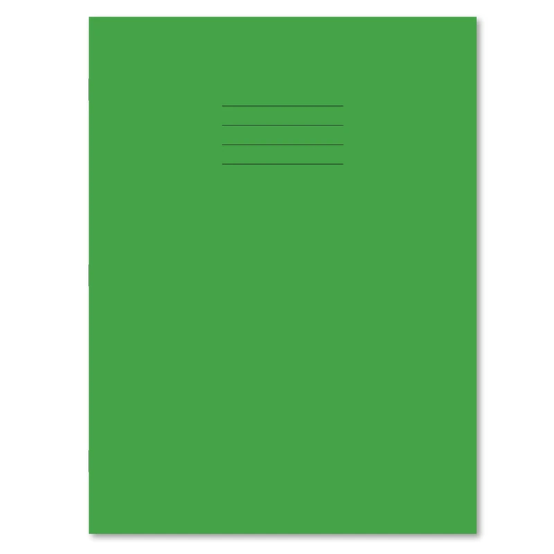 Hamelin Light Green A4+ Exercise Books 50 Pack, 48 Page Books, 8mm Ruled with Margin School Notebooks