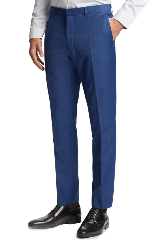 Ted Baker Forbe Men's Cobalt Sharkskin Slim Fit Suit Trousers