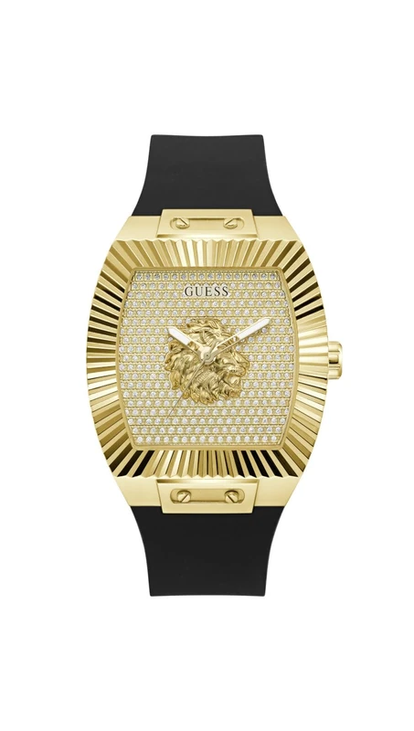 Guess Phoenix GW1066G2 Men's Quartz Analogue Stainless Steel Watch 43 mm Black Silicone Strap 5 Bar Dial Colour Champion