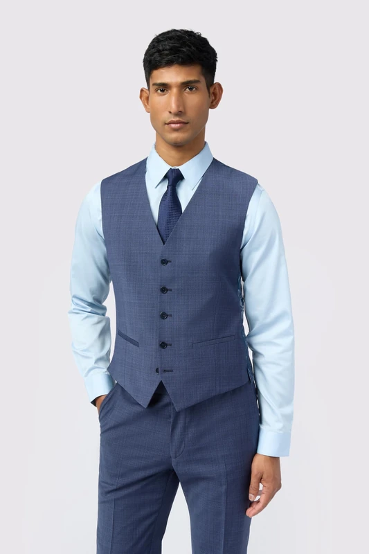 Ted Baker Premium Blue Panama Slim Fit Suit Waistcoat for Men in Blue