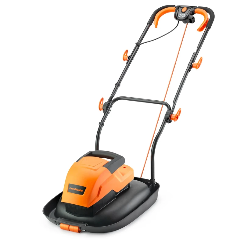 LawnMaster 33cm Hover Lawnmower, Powerful 1600W Motor, Lightweight easy to push mulching hovering mower. Non-Collect Traditional Hover, Collapses for easy storage, 2 year guarantee