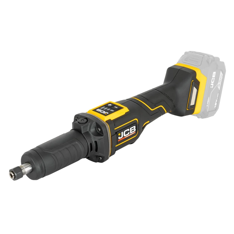 JCB Pro 18V Brushless Die Grinder, Variable Speed Paddle Switch, 6mm (¼”) & 8mm (5/16”) Collets, LED Work Light, Bare Tool