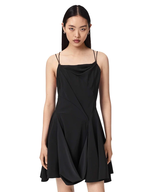 All Saints Women's Claire MINI Dress Dress, Black, UK 6/US 2