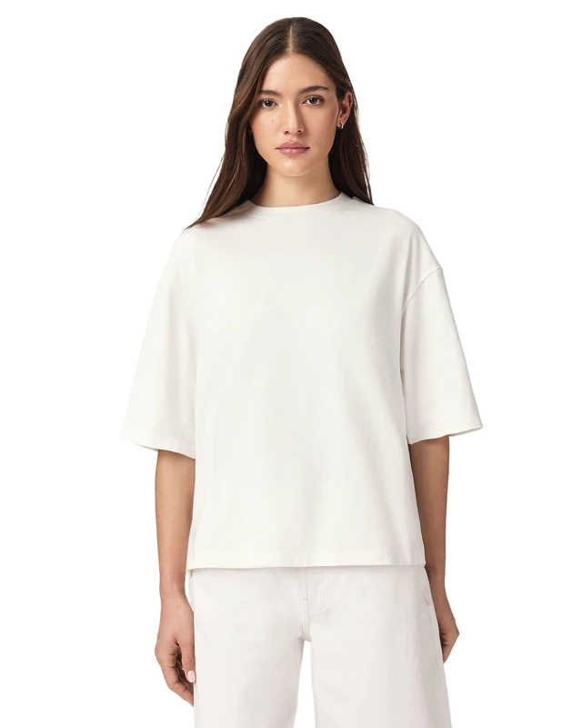 All Saints Women's ESME Amelie TEE Jersey, Ecru White, L