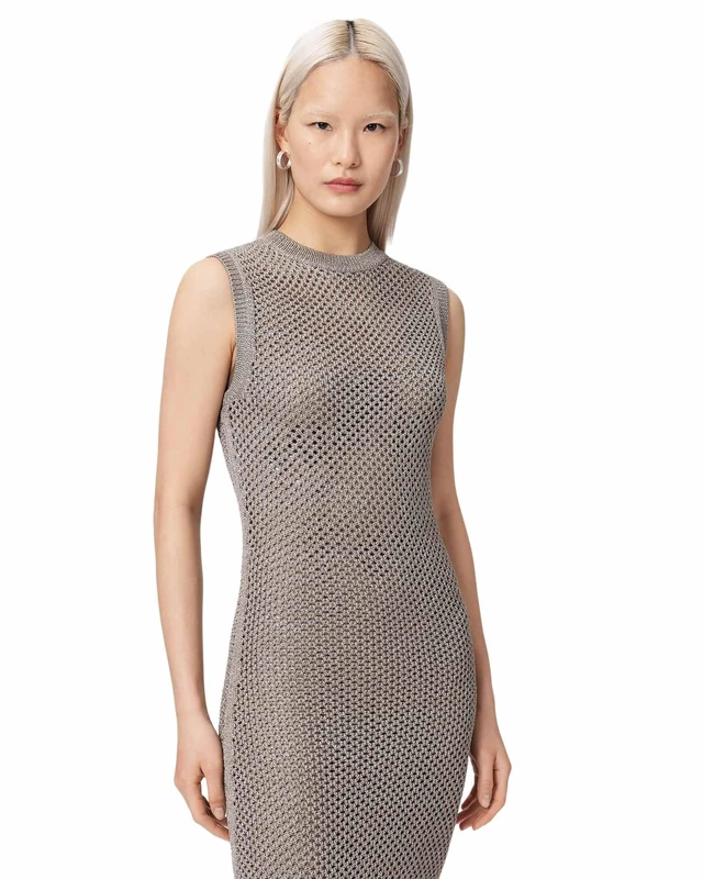 AllSaints Women's Jessie SL Dress Dress, Pebble Grey, M - Image 1