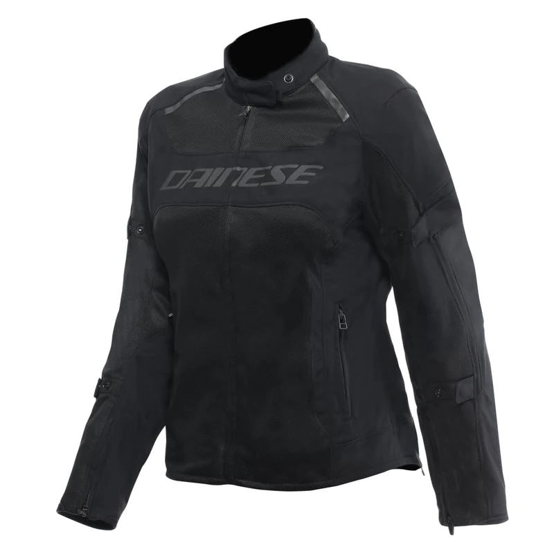 Dainese - Air Frame 3 Tex Jacket Wmn, Women's Summer Motorcycle Jacket, Breathable Mesh Inserts, Removable Wind Protection Lining, Protectors on Shoulders and Elbows, Black, 44